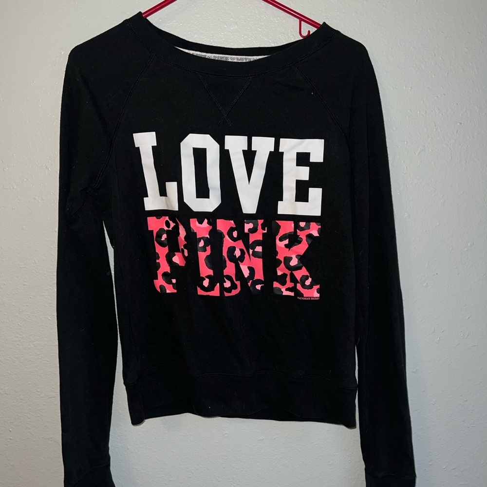 PINK black sweatshirt sweatshirt, soft, size small